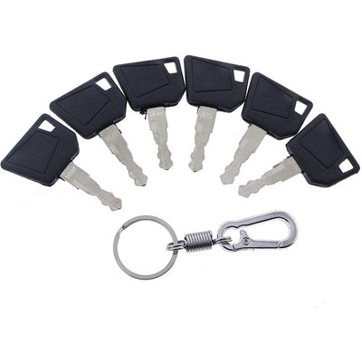 6X Ignition Keys #14607 with Key Chain 701/45501 333/Y1374 331/26790 for JCB 3CX Bomag Dynapac Terex Vibromax NH Ford Moxy Wacker Neuson Hamm Volvo Mini Excavator Bomag Cat  New Holland