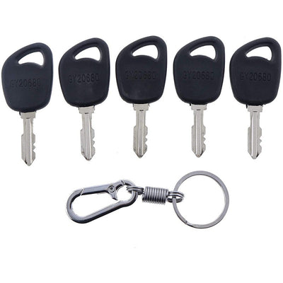 5X Ignition Key with Key Chain AM131946 AM135345 M153650 GY20680 GX24332 for John Deere D100 D105 D110 D120 D130 D140 D150 D155 D160 D170 AYP Husqvarna Poulan Roper Craftsman