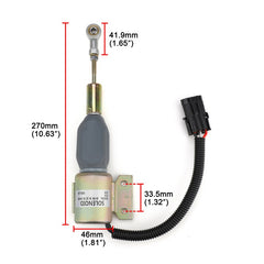 Diesel Engine Shut Off Solenoid 3932530 SA-4756-24 Cummins 5.9L 6BT Excavator