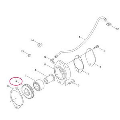 Accessory Drive Gear 3936138 for Hyundai R330LC9A R380LC9A R430LC9A - Buymachineryparts
