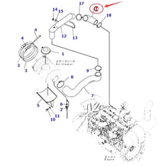 Air Hose 207-01-75190 for Komatsu PC300-8 PC300HD-8 PC300LC-8 PC350-8 PC350LC-8