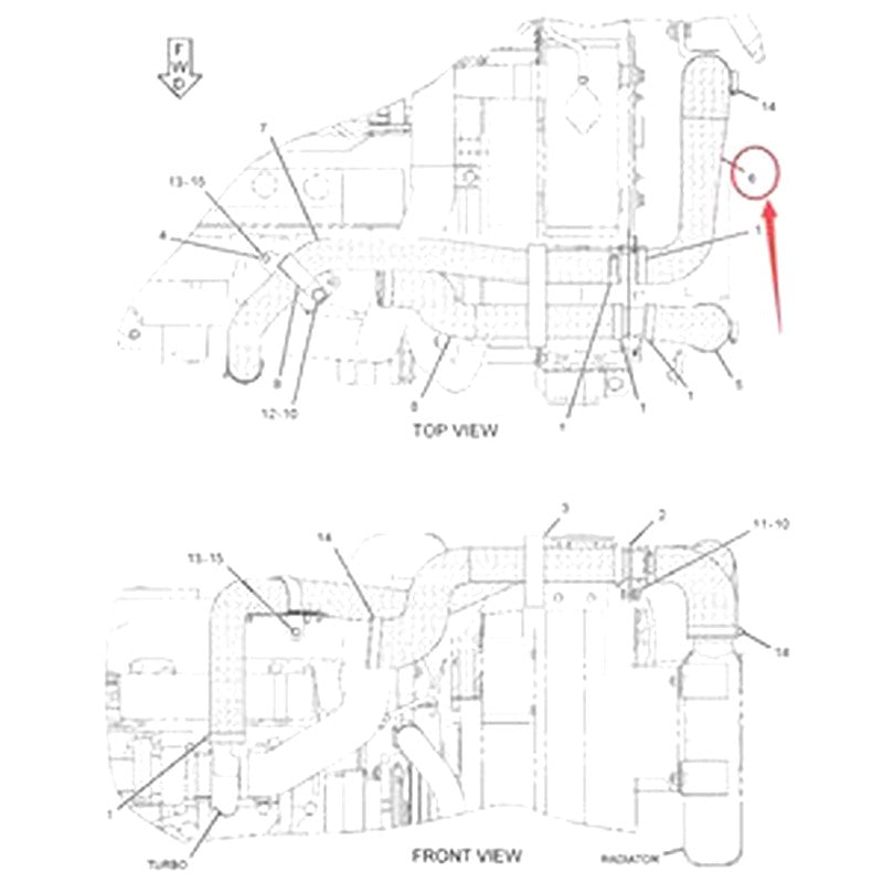 Air Hose 311-7438 for Caterpillar CAT E307D 307D E307E 308D Mini Hydraulic Excavator 4M40 Engine