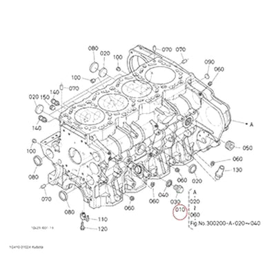 Bare Cylinder Block 1G410-01027 1G410-01024 for Kubota Engine V6108