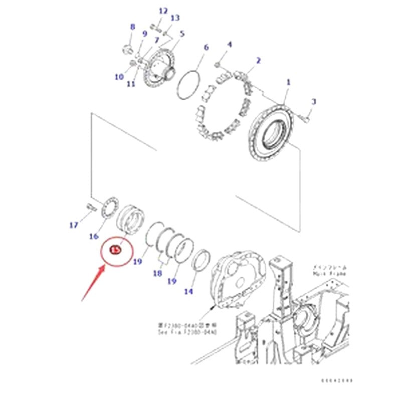 Bearing 17M-09-21130 for Komatsu D155AX-6 D155AX-6A D275A-2 D275A-5 D275A-5D D275A-5R D275AX-5 D275AX-5E0 D275AX-5-KO Original