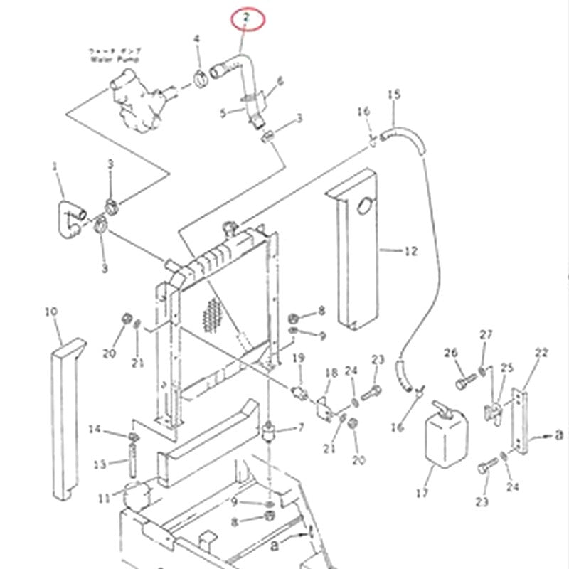 Bottom Radiator Hose 201-03-61210 for Komatsu Excavator PC60-6 PC70-6 PC75UD-2