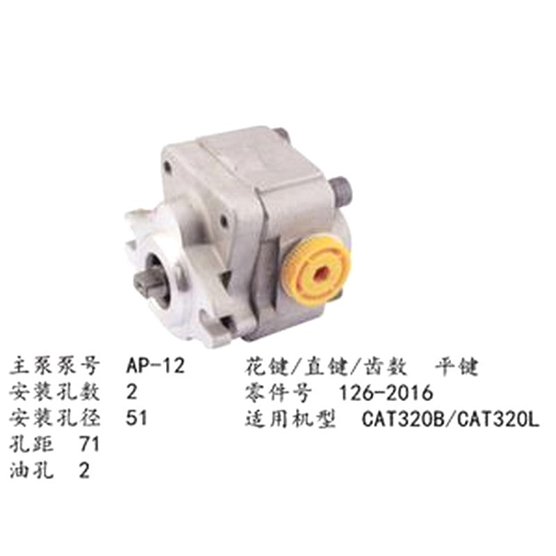 For Caterpillar CAT 320L Pilot Gear Pump