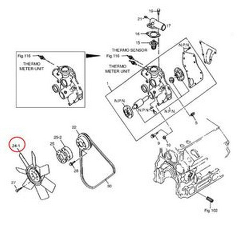 Cooling Fan 894450-7260 for Komatsu Doosan Daewoo Excavator SOLAR 035 030PLUS - Buymachineryparts