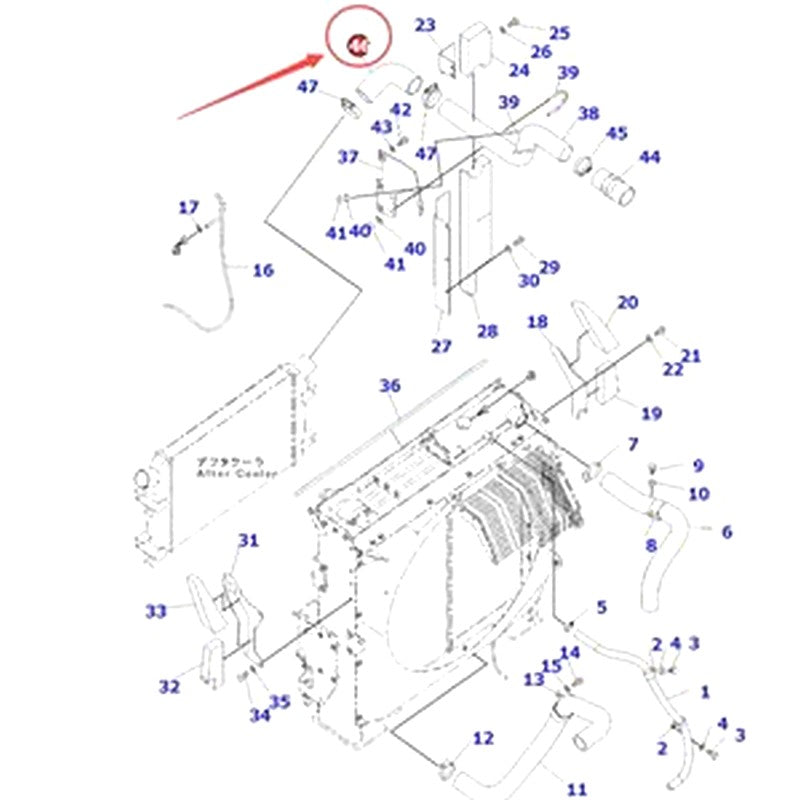 Cooling Hose 207-01-75270 for Komatsu PC300-8 PC300LC-8 PC350-8 PC350LC-8 PC360-8M0 PC390LC-8M0