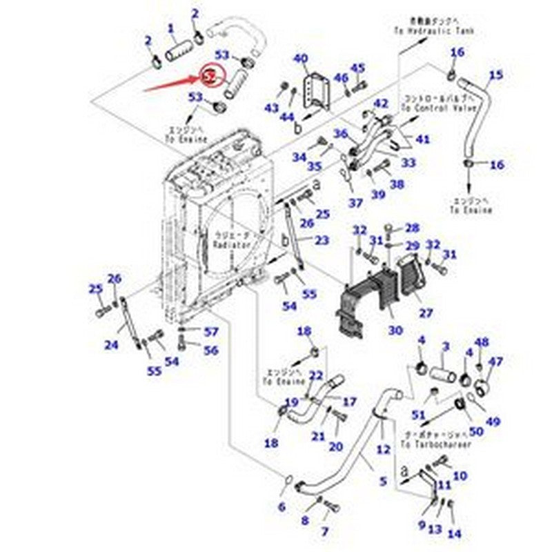 Cooling Hose 20Y-03-41161 for Komatsu PC200-8 PC200LC-8 PC200F-8 PC200LL-8 PC210-8K PC210LC-8 PC220-8 PC220LC-8 PC270-8