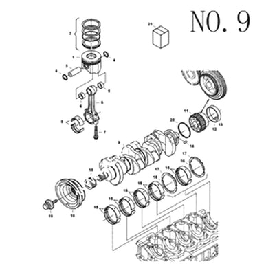 Crankshaft 7000695 for Bobcat 5600 5610 S160 S185 S205 S550 S570 S590 T180 T190 T550 T590