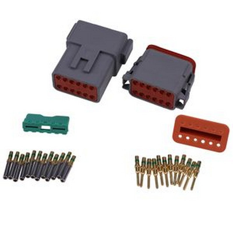 Deutsch DT 12 Pin Connector Kit with 14 AWG Solid Contacts