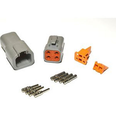 Deutsch DT 4 Pin Connector Kit With 14 AWG/GA Solid Contacts