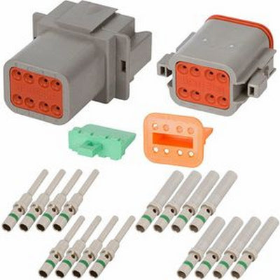 Deutsch DT 8 Pin Connector Kit with 14 AWG Solid Contacts