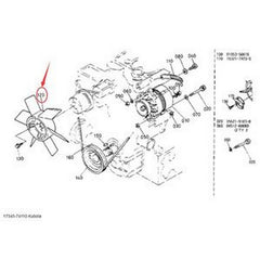 Fan Blade 17345-74110 for Kubota Engine D1105 D1403 - Buymachineryparts