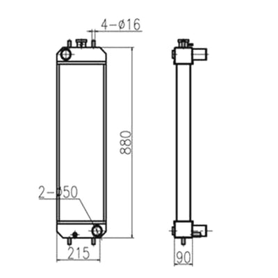 For Case Excavator CX75 Water Tank Radiator ASS'Y