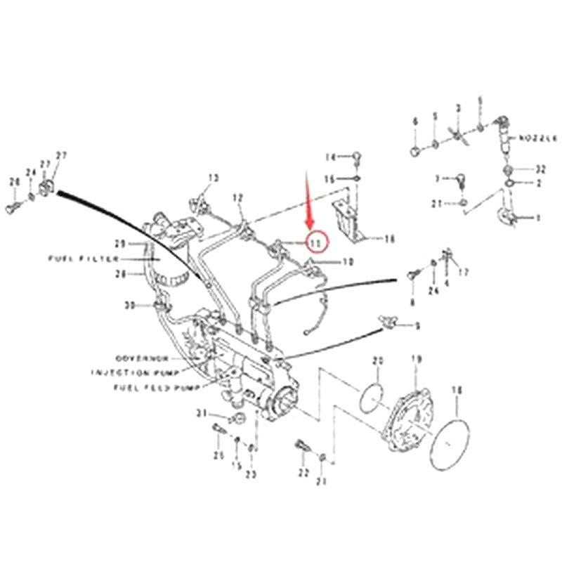 For Caterpillar CAT Excavator 311 311B 312 312B Pipe 5I-7874 Original