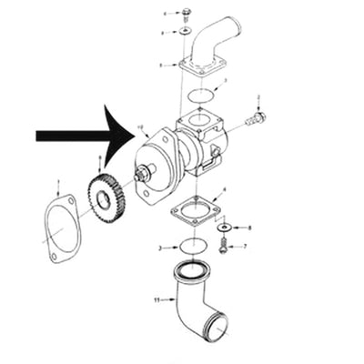 For Cummins Engine QSL9 6C Sea Water Pump 3964765 3897691 5265996