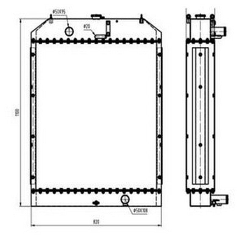 For Doosan Excavator DH220-3 Water Tank Radiator ASS'Y