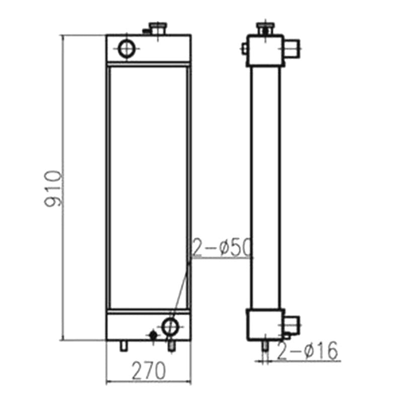 For Doosan Excavator DX140 Water Tank Radiator ASS'Y