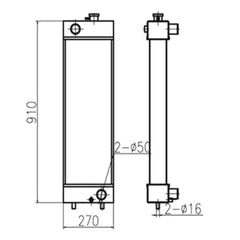 For Doosan Excavator DX140 Water Tank Radiator ASS'Y