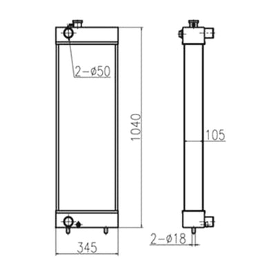 For Doosan Excavator DX190W Water Tank Radiator ASS'Y