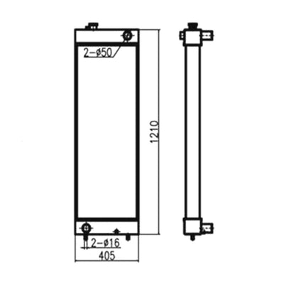 For Doosan Excavator DX380LC Water Tank Radiator ASS'Y