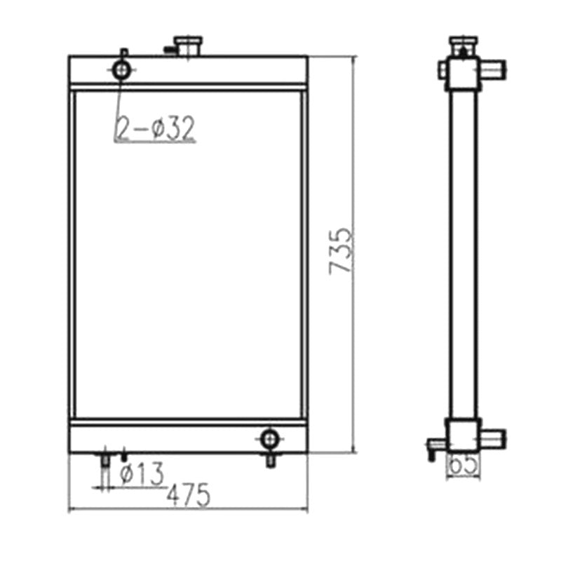 For Doosan Excavator DX80 Water Tank Radiator ASS'Y 440211-00032