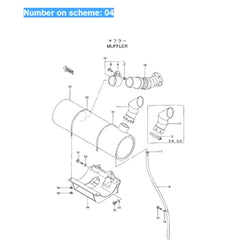 For Hitachi Excavator EX400-5 EX450H-5 Engine 6RB1 Muffler 4402995