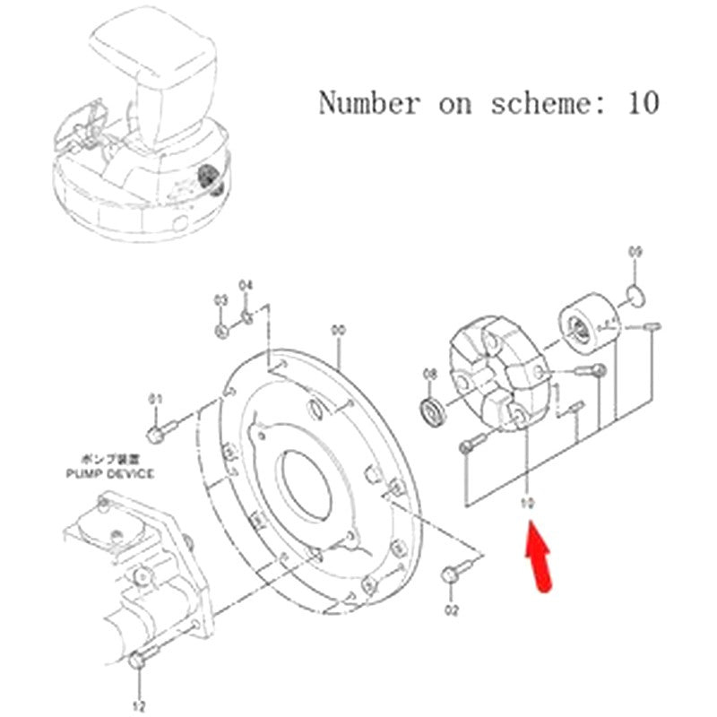 For Hitachi Excavator EX40U EX50U EX50UNA EX55UR EX58MU Coupling Assy 4393115 - Buymachineryparts