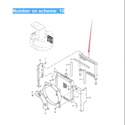 For Hitachi Excavator EX55UR Hydraulic Oil Cooler 4340202