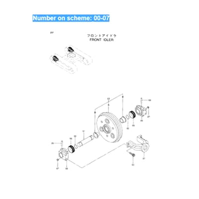 For Hitachi Excavator EX75URT-5 EX75US-5 EX80U ZX70 ZX75UR ZX75UR-3 ZX75URT ZX75US ZX75US-3 ZX75USK-3 ZX85US-3 ZX85USB-3 Idler 9154166