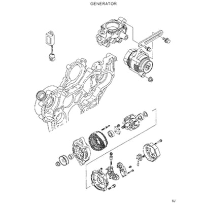 For Hyundai Excavator R35Z-7 R35Z-7A R35Z-9 R55-7 R55W-7 Alternator XJAU-00848 XJAU-00261