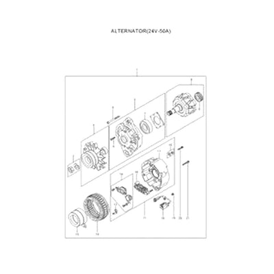 For Hyundai R110-7A R140LC-7A R140LC-9 R140W-7A R145CR-9 R160LC-7A R160LC-9 R170W-7A R180LC-7A R180LC-9 Alternator XJAF-02522