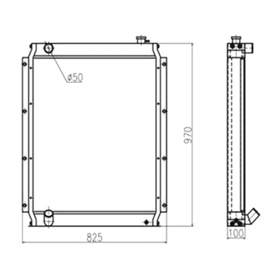 For Kato Excavator HD820R Water Tank Radiator ASS'Y