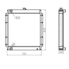 For Kato Excavator HD820V Water Tank Radiator ASS'Y