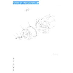 For Komatsu 6D95L SAA6D95LE SA6D95L S6D95L PC220LC-5 PC200-6L PC200-5 Flywheel Assy 6207-31-4331 Used