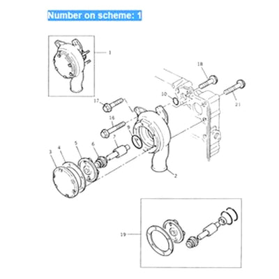 For Komatsu 1004-4-F 1004-4TLR 1006-6T2 1006-6T-D 1006-6TLR 1006-6TLR2 1006-6TLR2-PC 1006-6TLR2-PW Water Pump PK4131E011 PK4131E012