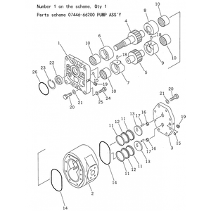 For Komatsu Bulldozer D150A-1 D155A-1 D455A-1 D155A-2 D155A-2A Hydraulic Pump 07446-66100 07446-66200 07446-66102 07446-66104