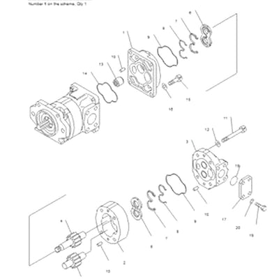 For Komatsu Bulldozer D155AX-3 Hydraulic Pump 705-51-30360