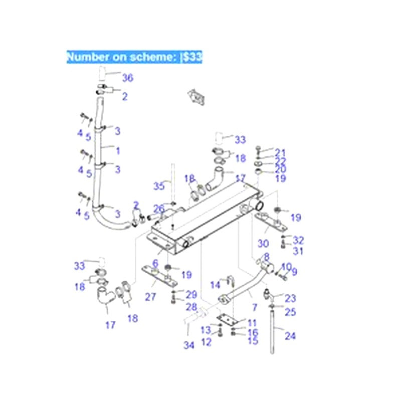 For Komatsu Bulldozer D85EX-15E0 D85EX-15R D85PX-15E0 D85PX-15R Water Tank Radiator Ass'y 154-03-75913