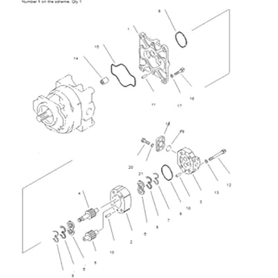 For Komatsu Compactor WF450-3 Hydraulic Pump 705-36-29540