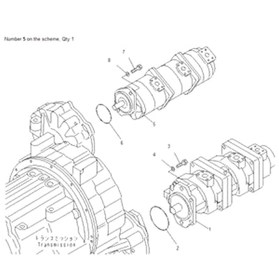 For Komatsu Crane LW250-5X LW250-5H Hydraulic Pump 705-56-26030