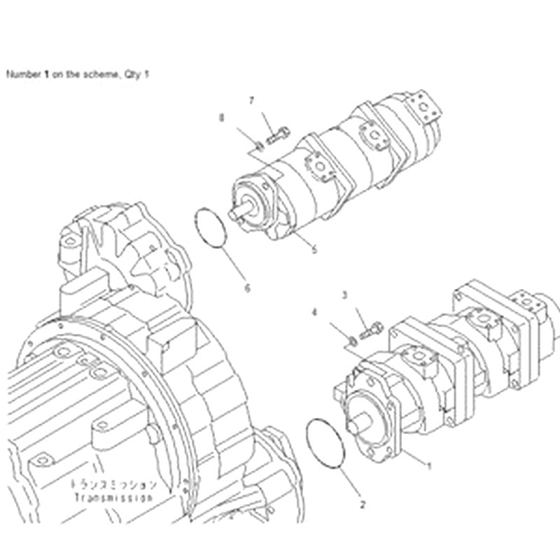 For Komatsu Crane LW250-5X LW250-5H Hydraulic Pump 705-56-34290