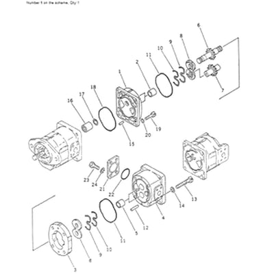 For Komatsu Crane LW250L-1H LW250L-1X Hdraulic Pump 705-56-23010