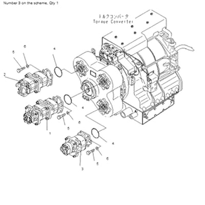 For Komatsu Dump Truck HD605-7 HD465-7 Hydraulic Pump 705-52-31170