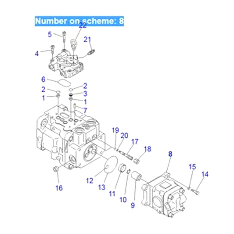 For Komatsu Exavator PC40MR-1 PC40MRX-1 PC45MR-1 PC45MRX-1 Pilot Pump 708-3S-04531