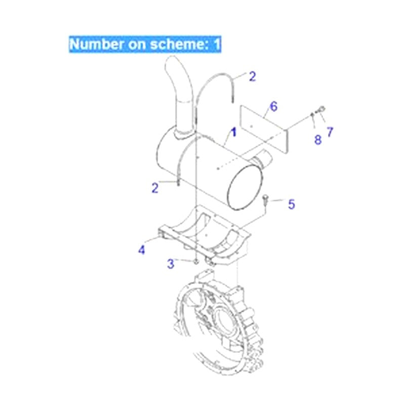 For Komatsu Excavator PC138US-8 PC138USLC-8 PC118MR-8 PW118MR-8 Muffler Silencer 6271-11-5210