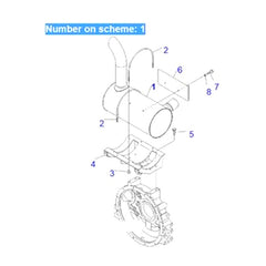 For Komatsu Excavator PC138US-8 PC138USLC-8 PC118MR-8 PW118MR-8 Muffler Silencer 6271-11-5210