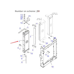 For Komatsu Excavator PC200LL-8 PC220-8 PC220LC-8 PC240LC-8K PC240NLC-8K Water Tank Radiator ASS'Y 206-03-21412