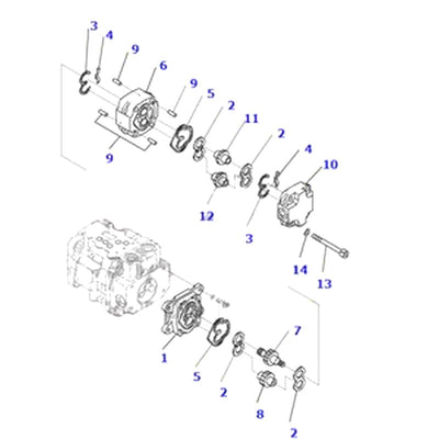 For Komatsu Excavator PC220-1 PC200-1 Hydraulic Pump 705-56-24020